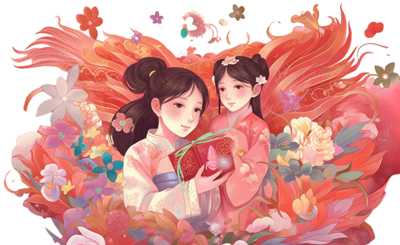 节日图片,插画花元素,花卉PNG,花卉插画免抠素材